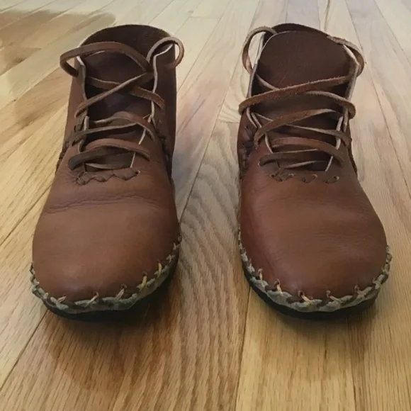 Beatrice Valenzuela / Ricardo Medina Lace Up Combinados Brown Leather Boots - Picture 2 of 9